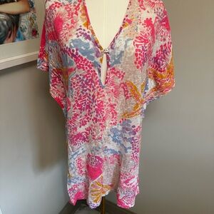 Lilly Pulitzer Pink and White Floral Tank Top